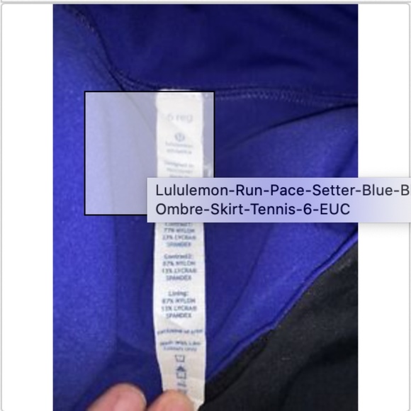 Lululemon Run Pace Setter Blue Black Ombre Skirt - Picture 4 of 6
